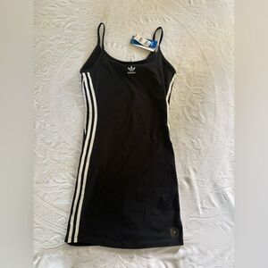 Adidas Black Mini Dress with White Stripes, size S